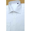 Camisa branca manga longa  em tecido magnetado, 100% algodão, cód 852