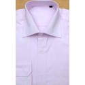 Camisa rosa manga longa  em tecido magnetado, 100% algodão, cód 852