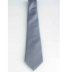 Gravata prata, tradicional longa em poliéster de ótima qualidade, cód 1338PTC