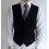 Fredao Moda Masculina Colete de terno preto em tecido brocado de seda, modelo tradicional, cód. 1422 Entrega imediata com todas