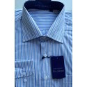 Camisa azul, manga longa, 100% algodão, padrão exportação, cód. 861