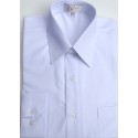 Camisa branca em tecido de panamá passa fácil, manga longa, cód 1019