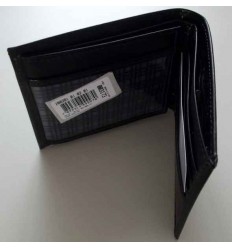 Carteira em couro para documentos e dinheiro, cor preta, cód. 1452
