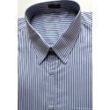 Camisa extra grande, manga curta, cor prata com listras de algodão, Ref. 979