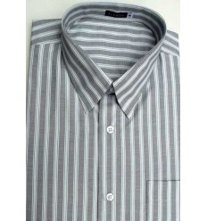 Camisa manga curta extra grande passa fácil, listrada 45% algodão e 55% de poliéster, Cód 1463MB
