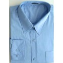 Camisa extra grande, azul clara, manga longa de algodão da coleção Plus Size, ref.  650