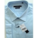 Camisa Extra Grande passa fácil, manga longa da coleção plus size, cor azul claro, código 1461