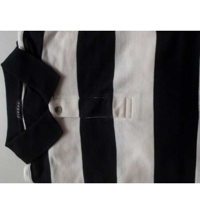 Fredao Moda Masculina Camiseta polo com listras pretas e brancas em tecido 100% algodão, cód 1196 Entrega imediata com todas g