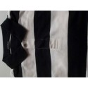 Camiseta polo com listras pretas e brancas em tecido 100% algodão, cód 1196