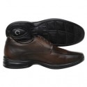 Sapato Extra Grande marrom de couro legitimo com amortecedor e tecnologia Air 3D, altamente confortável, cód. 1593