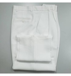 Calça branca masculina de panamá e puro poliéster com pregas:  ref  928