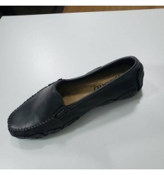 Sapato masculino preto de couro soft e solado antiderrapante:  ref  1249