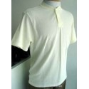 Camiseta gola portuguesa bege em tecido de ótima qualidade com perfeito caimento, cód 870