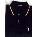 Camiseta polo de malha piquet preta, manga curta da coleção nova em promoção, cod. 1199